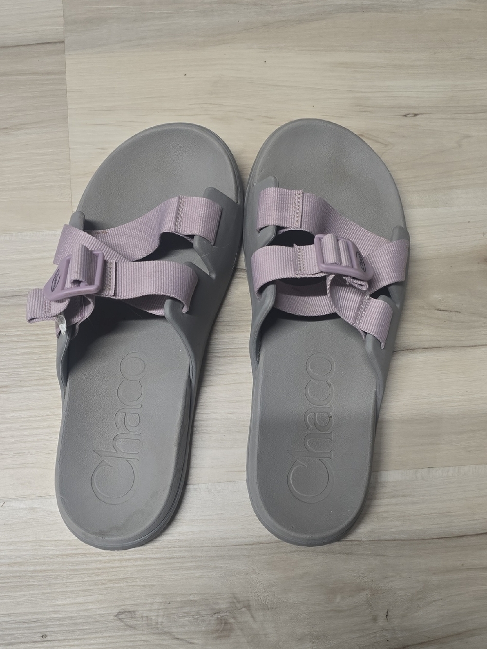 Chaco Women’s Slide Sandals in Lavender and Gray